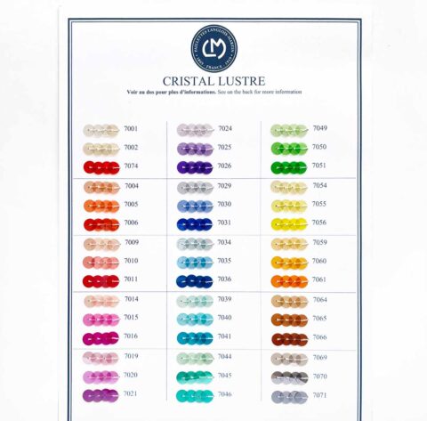 langlois martin french cellulose sequins cristal lustre color card 7000s
