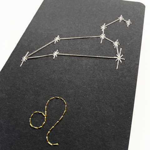 leo astrology zodiac constellation and symbol embroidered notebook