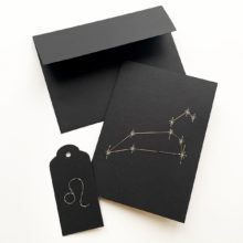 leo astrology zodiac constellation paper embroidery card and gift tag