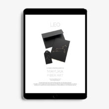 leo zodiac paper embroidery pattern by mayuka fiber art show on tablet screen