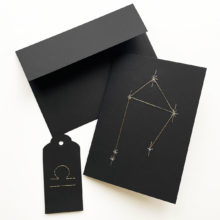libra astrology zodiac constellation paper embroidery card and gift tag