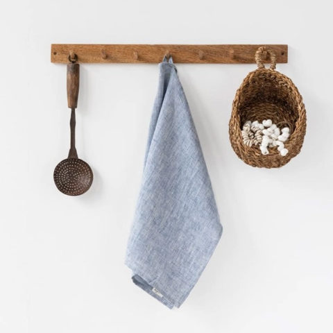 linen tea towel blue chambray