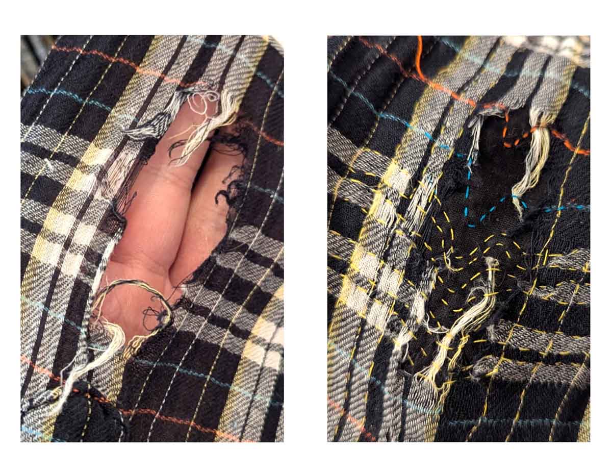 mended hole mending workshop lucy leith