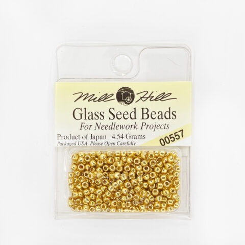 mill hill 11 0 glass seed beads for cross stitch needlework 00557 old gold