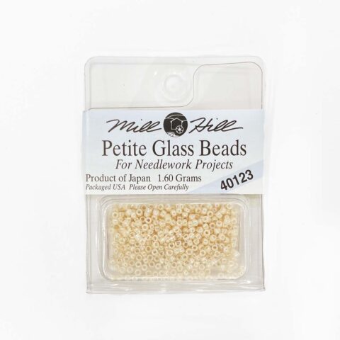 mill hill 15 0 petite glass seed beads for cross stitch needlework 40123 cream