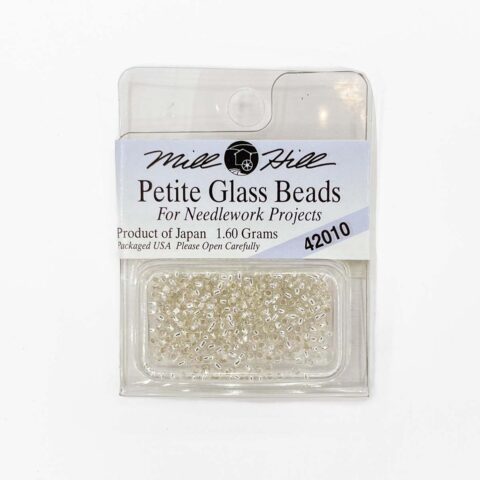 mill hill 15 0 petite glass seed beads for cross stitch needlework 42010 ice