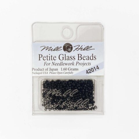 mill hill 15 0 petite glass seed beads for cross stitch needlework 42014 black