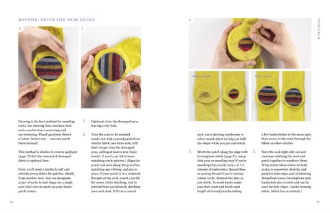 modern mending book minimize waste maximize style erin lewis fitzgerald thin sock patch