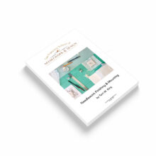 needlework finishing and mounting instruction packet mockup
