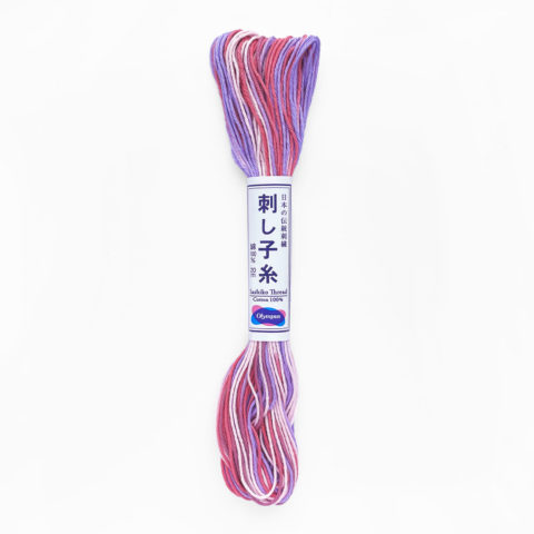 olympus sashiko cotton thread 73 variegated pink purple