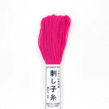 olympus sashiko thread cotton 21 hot pink