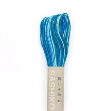 olympus sashiko thread cotton 72 variegated blue aqua
