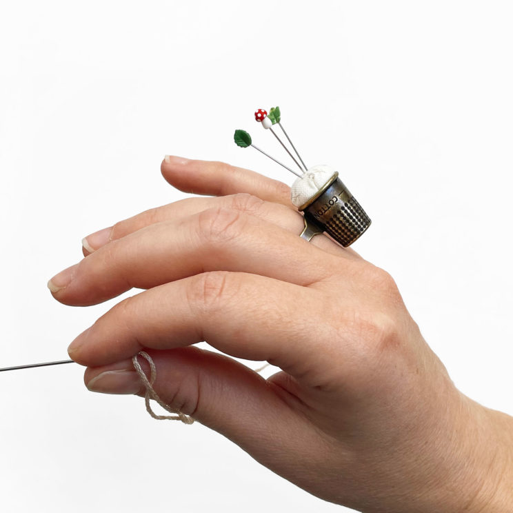 Antiqued brass pincushion ring Maydel