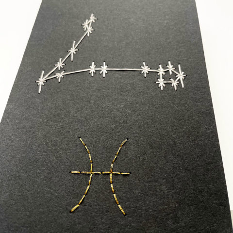 pisces astrology zodiac constellation and symbol embroidered notebook