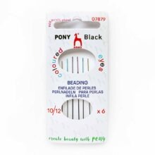 pony black color eye beading needles 10 12 07879