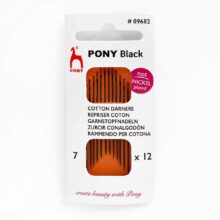 pony black eye cotton darners hypoallergenic nickel free hand sewing mending needles size 7 09682