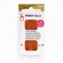 pony black eye long darners hypoallergenic nickel free hand sewing mending needles size 8 08882