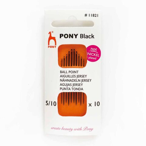 pony black eye nickel free hypoallergenic ballpoint jersey hand sewing needles size 5 10 11821