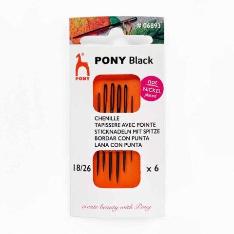 pony black eye nickel free hypoallergenic chenille hand sewing embroidery needles size 18 26 06893