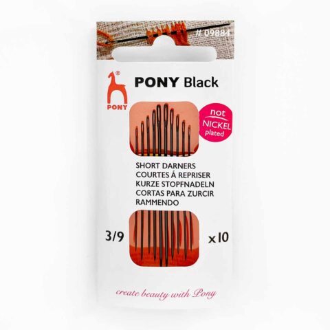 pony black eye nickel free hypoallergenic short darners darning hand needles size 3 9 09884