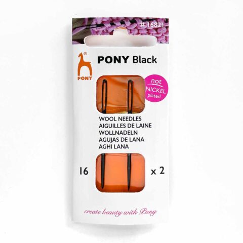 pony black eye wool yarn tapestry chenille hand needles size 16 16821