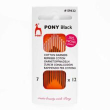 pony black white eye cotton darners hypoallergenic nickel free hand sewing mending needles size 7 09632