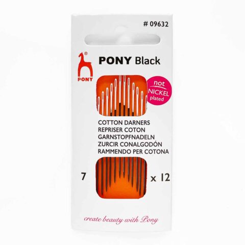 pony black white eye cotton darners hypoallergenic nickel free hand sewing mending needles size 7 09632