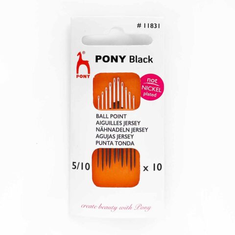 pony black white eye nickel free hypoallergenic ballpoint jersey hand sewing needles size 5 10 11831