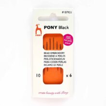pony nickel free hypoallergenic bead embroidery needles with black eyes size 10 07921