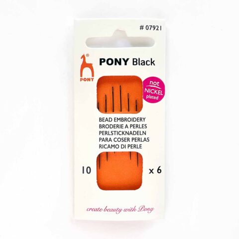 pony nickel free hypoallergenic bead embroidery needles with black eyes size 10 07921