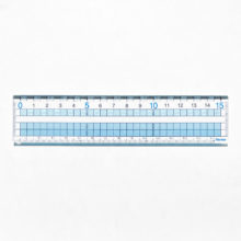 raymay 15cm clear grid sashiko ruler on white background