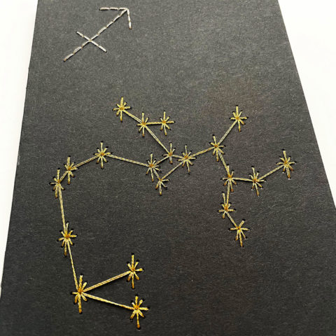 sagittarius astrology zodiac constellation and symbol embroidered notebook