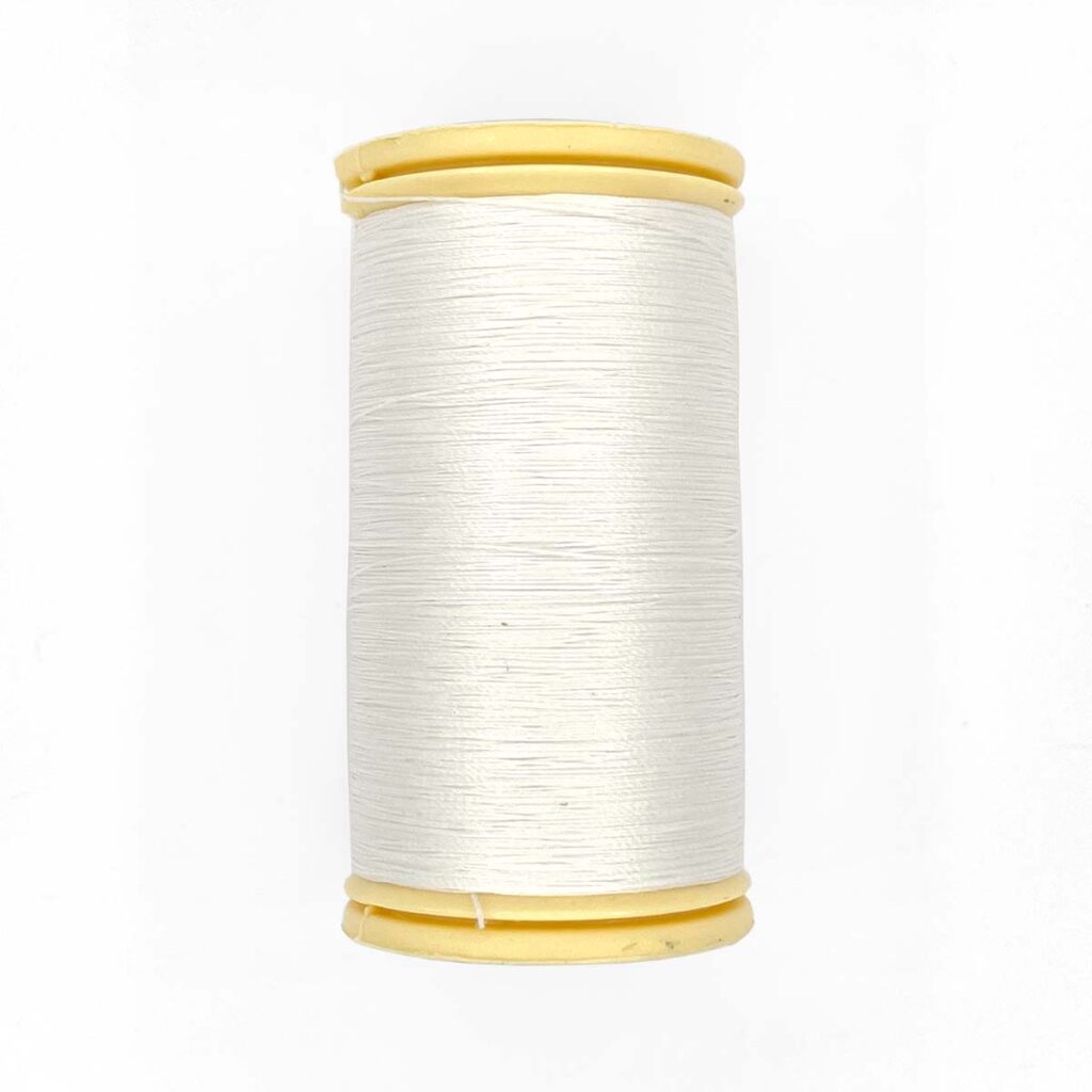 Fil Au Chinois 100: White (waxed cotton gloving thread) - Maydel Craft