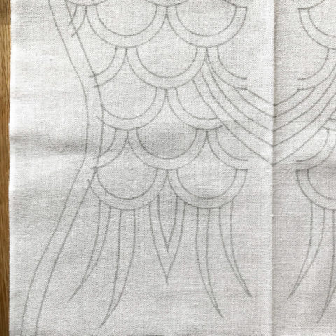 sashiko koinobori carp streamer by sashiko.lab embroidery pattern traced