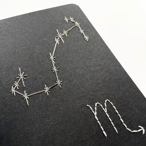 scorpio astrology zodiac constellation and symbol embroidered notebook