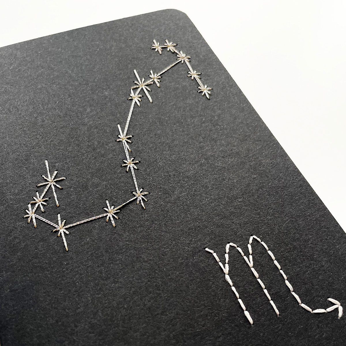 Scorpio constellation paper embroidery by Mayuka Fiber Art - Maydel