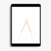 close-up of a candle paper embroidery pattern color separation shown in tablet