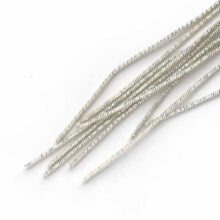 silver plated bright check purl bullion goldwork metal work embroidery thread size 6