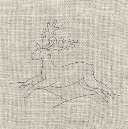 stag print linen natural