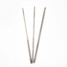 three tambour hook needles for luneville chain stitch embroidery in different sizes