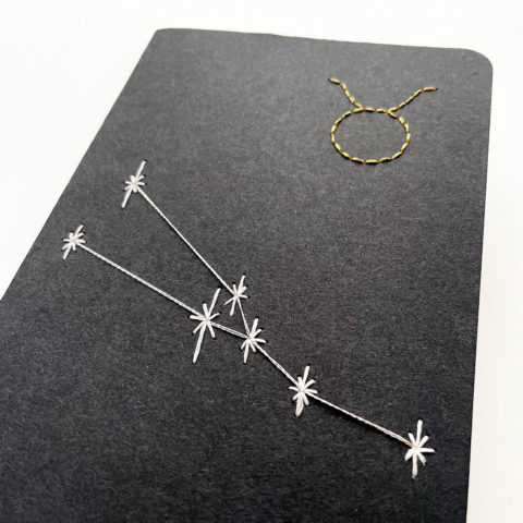 taurus astrology zodiac constellation and symbol embroidered notebook