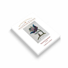 textured crewelwork instruction packet mockup
