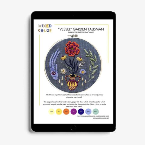 vessel garden talisman embroidery pattern by Mixed Color in tablet