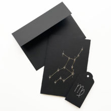 virgo astrology zodiac constellation paper embroidery card and gift tag