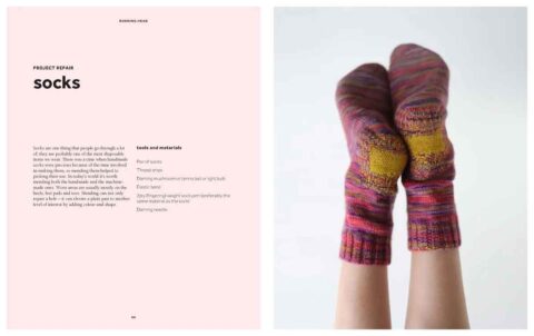 visible mending arounna khounnoraj book sock darning