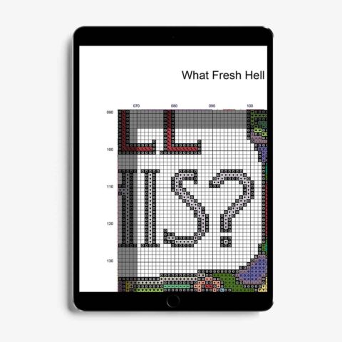 what fresh hell is this cross stitch pattern stephxstitch on tablet